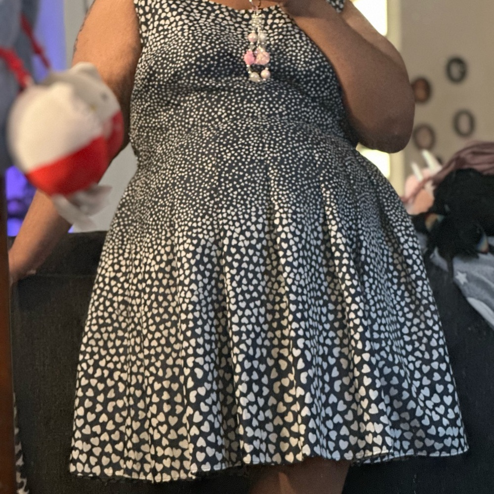 Navy and white heart dress